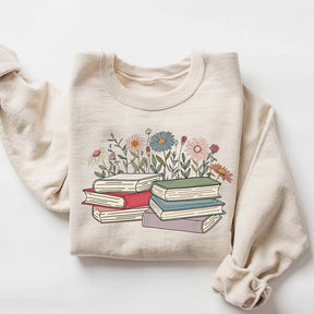 Cute Floral Book Bookworm Sweatshirt