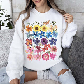 Bright Pressed Flowers Sweatshirt