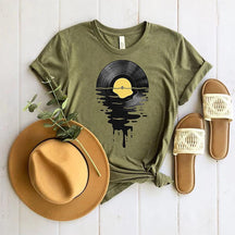 Vinyl Record Cool Sunset Music Lover T-Shirt