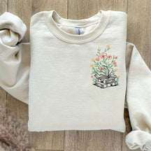 Floral Book Librarian Quote Sweatshirt