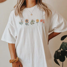 Hippie Comfort Colors Garden Flowers T-Shirt