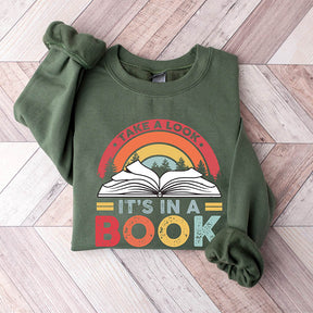 Take A Look Its in a Book Rainbow Sweatshirt