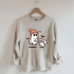 Ghost With Walking Dog Sweatshirt