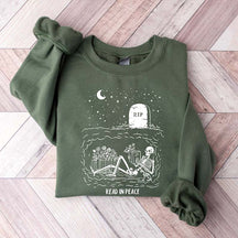 Read In Peace Skeleton Reading Sweatshirt