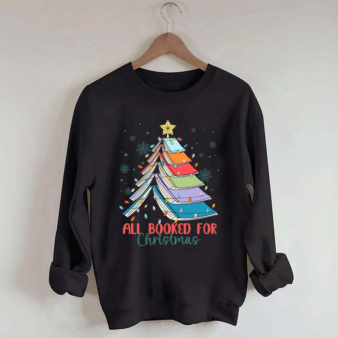 Christmas Book Tree Teachers Sweatshirt