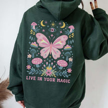 Wildflower Butterfly Inspirational Quote Hoodie