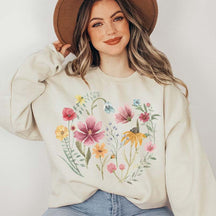 Fairycore Vintage pressed wildflower Sweatshirt