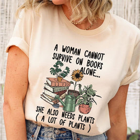 House Plant and Book Lover T-Shirt