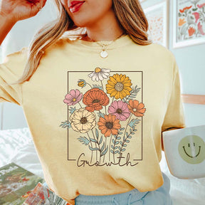 Growth WildFlower Graphic Inspirational T-Shirt