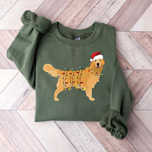 Christmas Golden Retriever Lights Sweatshirt