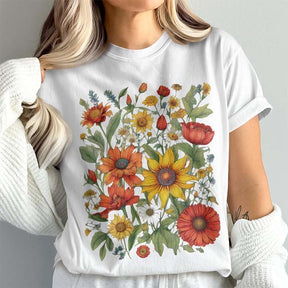 Vintage Floral Bouquet Retro Botanical T-Shirt