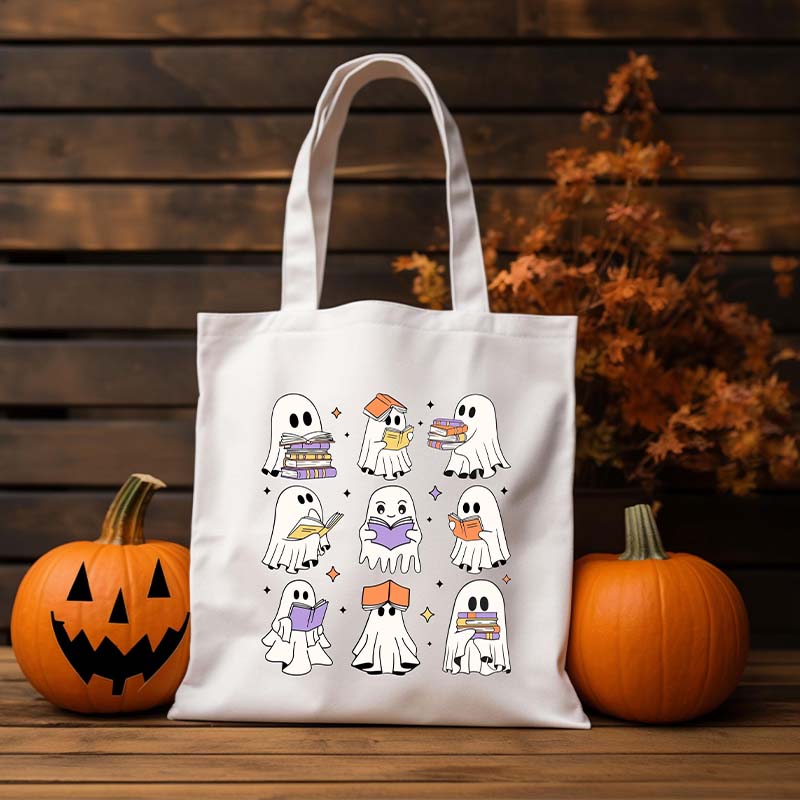 Halloween Bookish Ghosts Tote Bag