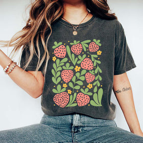 Boho Summer Fruits Strawberries T-Shirt