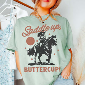 Saddle Up Buttercup Retro Cowgirl T-Shirt