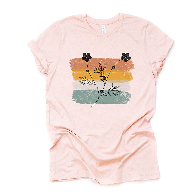 Boho Look Flower Silhouette T-Shirt