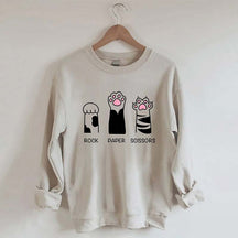 Rock Paper Scissors Cat Sweatshirt