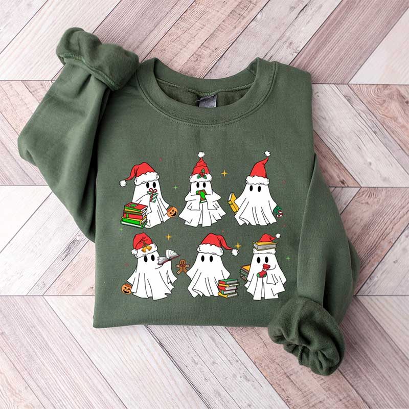 Christmas Ghost Book Lover Sweatshirt