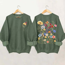 Vintage Pressed Yellow Flowers Sweatshirt