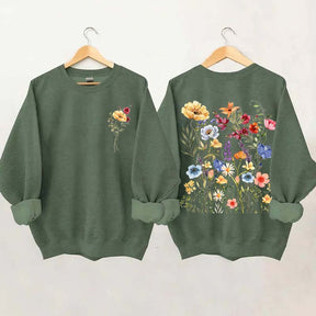 Vintage Pressed Yellow Flowers Sweatshirt