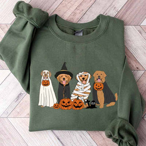 Golden Retriever Ghost Dogs Halloween Sweatshirt