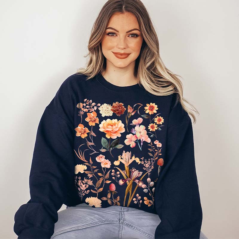 Autumn Wildflower Fall Botanical Sweatshirt