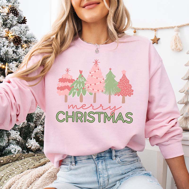 Cute Pink Tree Christmas Sweatshirt