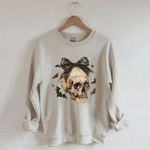 Halloween Skull Bow Sweatshirt