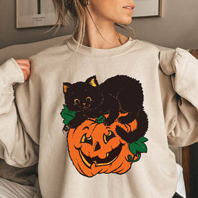 Black Cat Pumpkin Sweatshirt