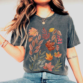 Autumn Leaves Minimalist Nature T-Shirt