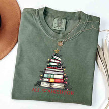 Christmas Books Tree Lover  T-Shirt