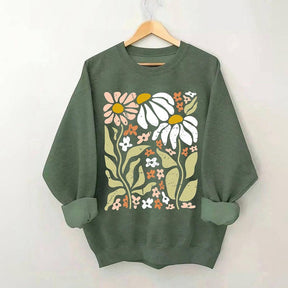 Boho Wildflowers Floral Nature Sweatshirt