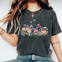 Pressed Flower Watercolor Botanical Floral T-Shirt