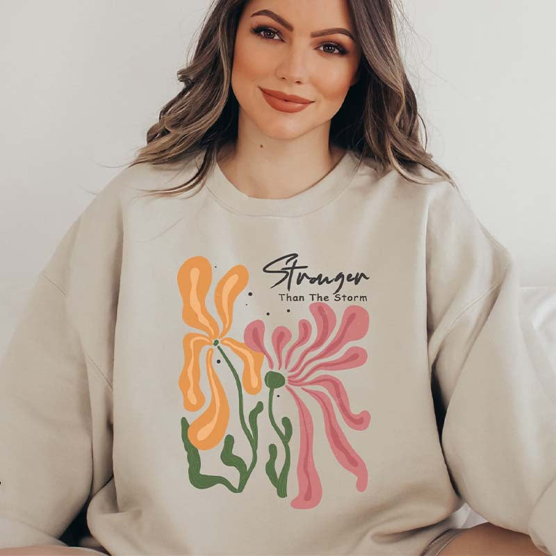 Boho Flower Botanical Minimalist Sweatshirt