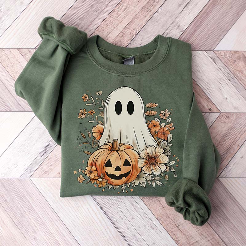 Retro Cute Floral Ghost Sweatshirt