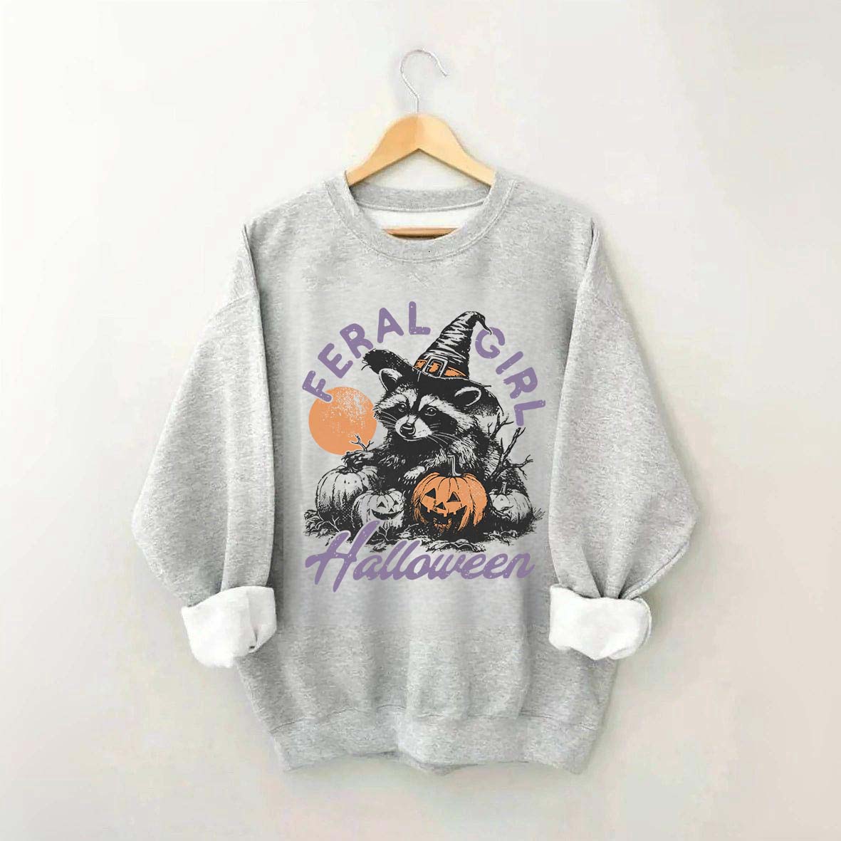 Feral girl Halloween Raccoon Sweatshirt