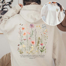 Bible Verse Flowers Boho Botanical Floral Hoodie