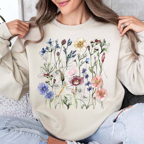 Boho Wildflowers Women Floral Sweatshirt