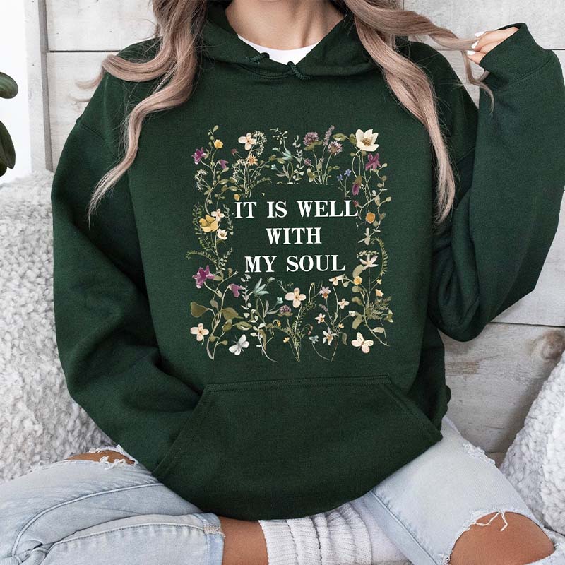 Boho Religious Gift Bible Verse Floral Hoodie