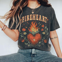 Vintage Fire-heart Quotes T-Shirt