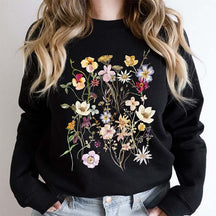 Vintage Pressed Flowers Botanical Sweatshirt