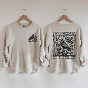 Vintage Crows Before Bros Support Your Local Murder Sweatshirt