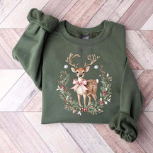 Pink Reindeer Women Sweatshirt