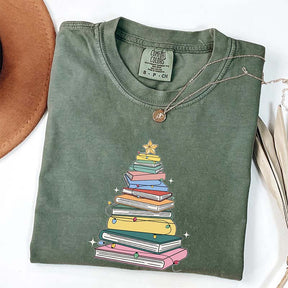 Christmas Book Tree Bookish T-Shirt