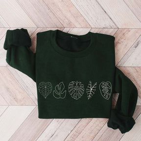 Retro Plant Houseplant Leaves Sweatshirt