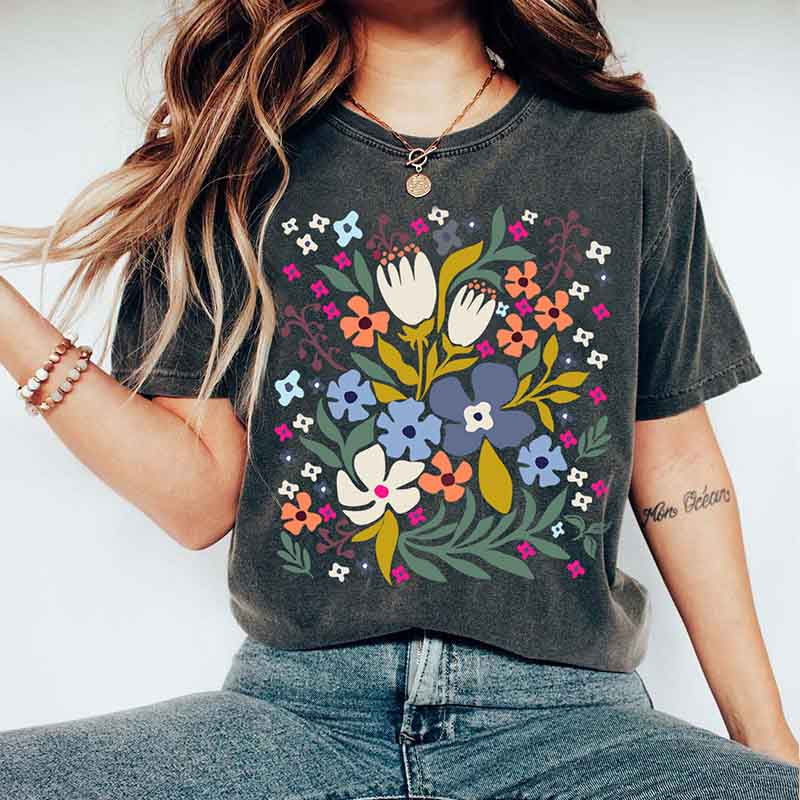 Meadow Floral Boho Hippie T-Shirt