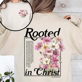 Rooted In Christ Faith Religious Sweatshirt