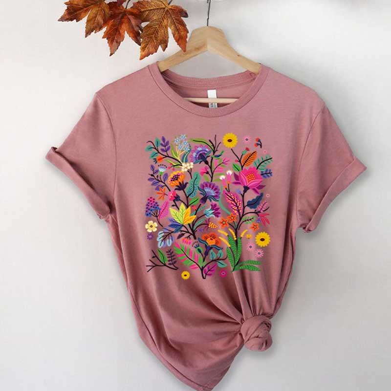 Nature Lover Colorful Wildflower Floral T-Shirt