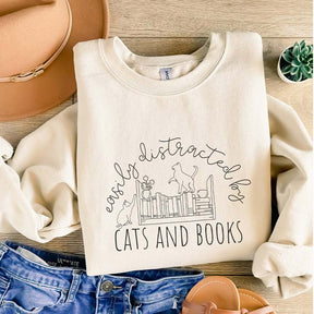 Cute Cat Book Funny Bookworm Sweatshirt