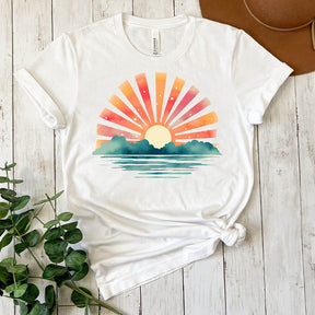 Sunset Rays Wavy T-Shirt