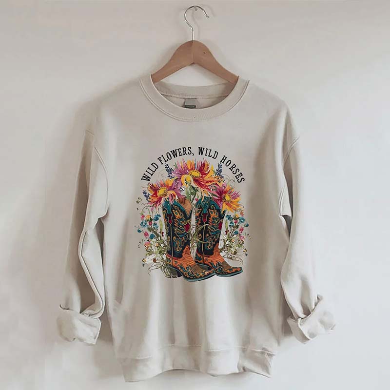 Wild Flowers Wild Horses Sweatshirt